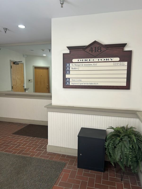 View of the lobby for New York Registered Agent's building.